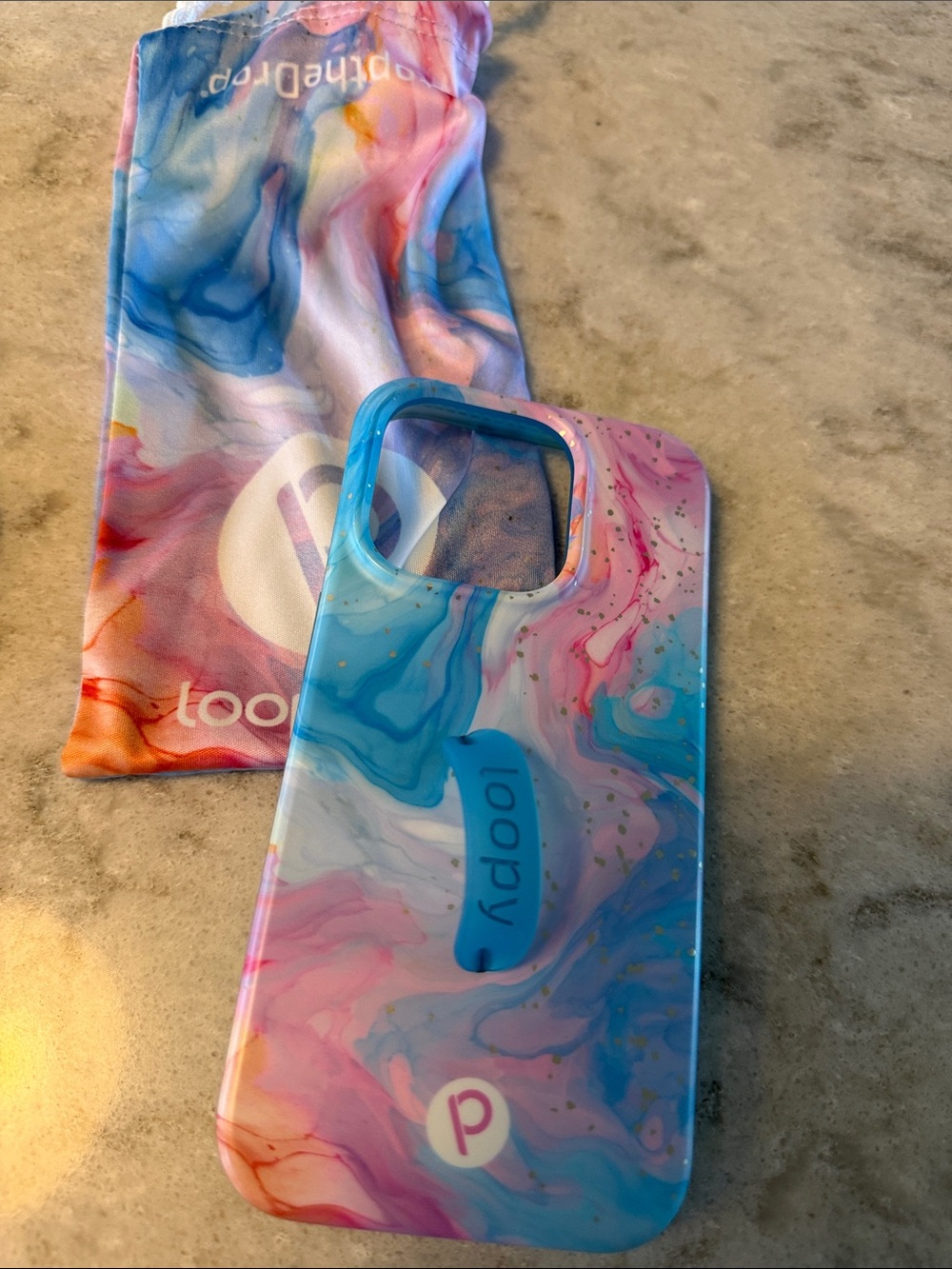 Loopy Cotton Candy Swirl Phone Case with Built-In Loop